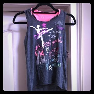 NWT grey hooded active ‘Dance ‘ tank w/ bra - 12